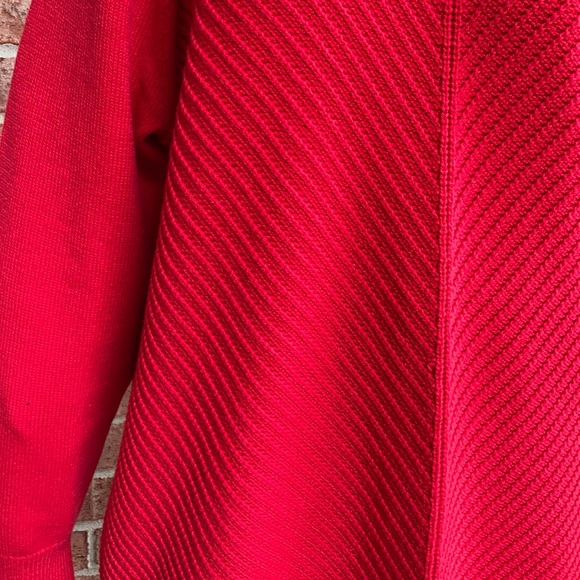 Calvin Klein Cowl Fancy Red Knit Pullover Sweater - Picture 3 of 7